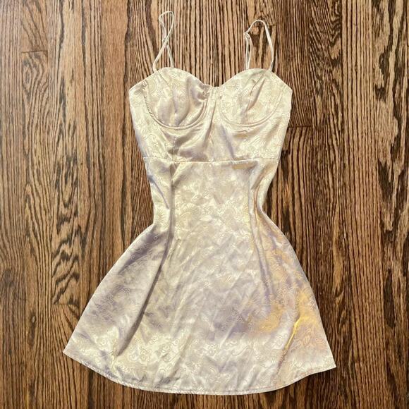 Princess Polly Dresses & Skirts - Cream and gold satin